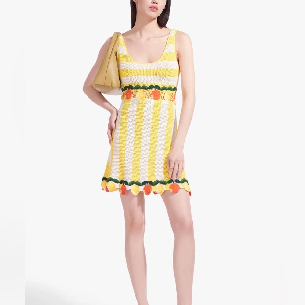 Staud Vivia Dress Wallflower White Stripe